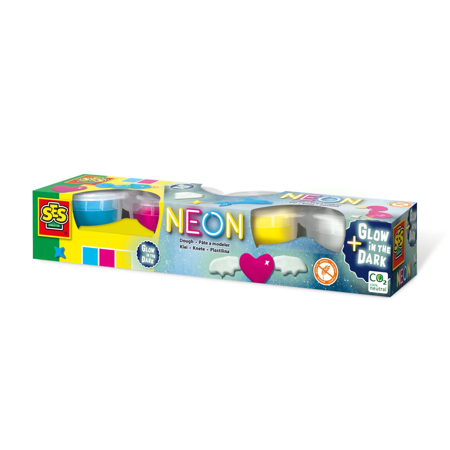 Neon en glow in the dark klei, SES