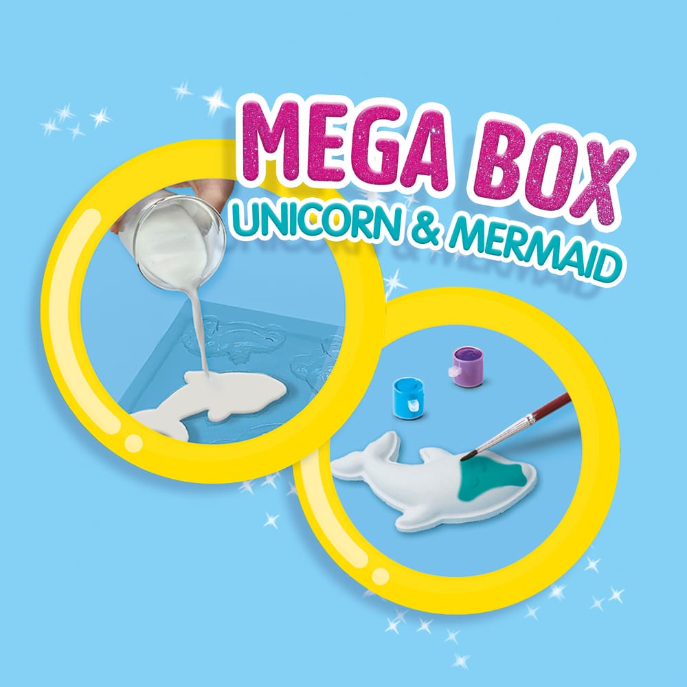 Gieten en schilderen - Mega box unicorn en zeemeermin