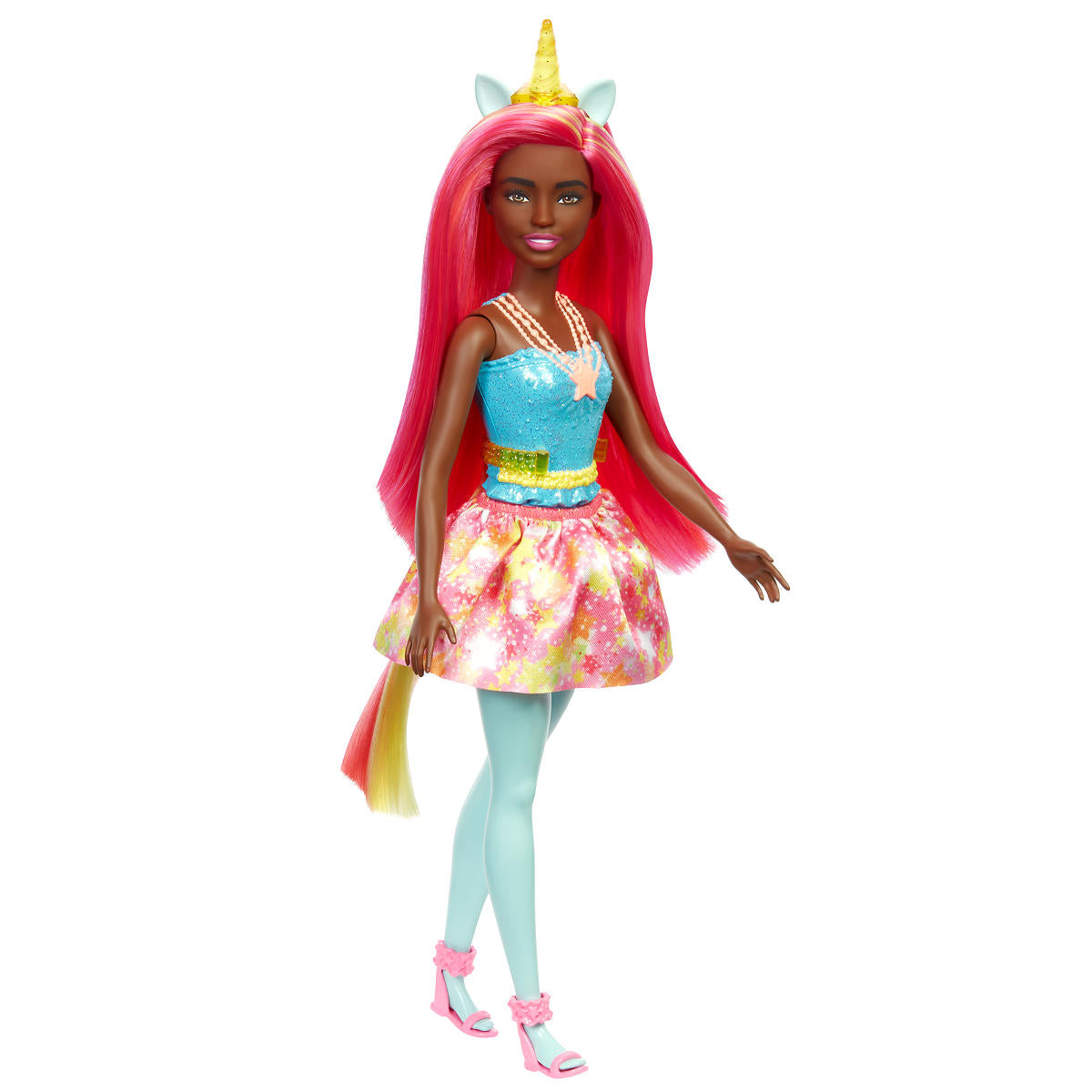 Barbie Dreamtoptia Eenhoorn - rood haar gele hoorn