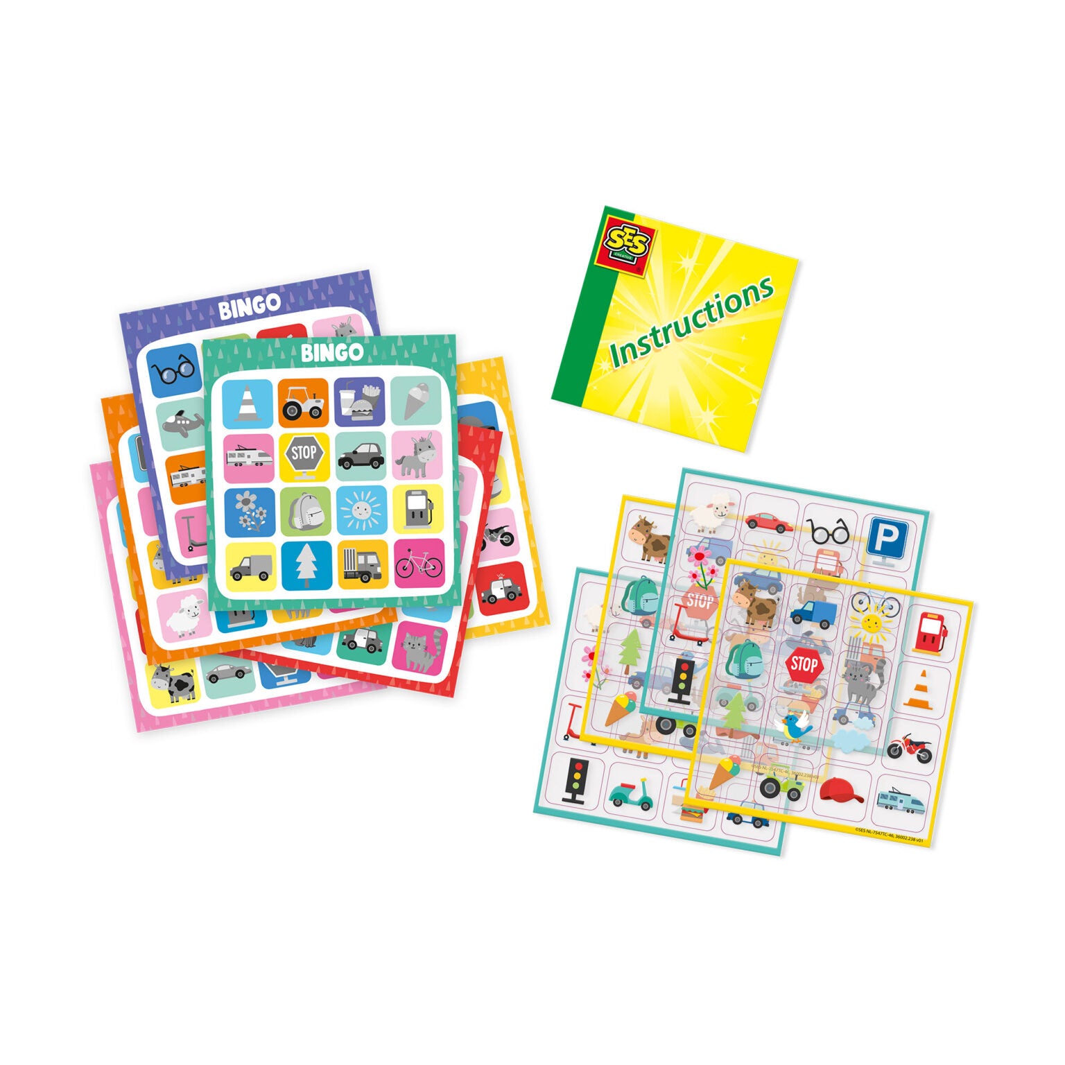 Reisspel raamsticker bingo, SES
