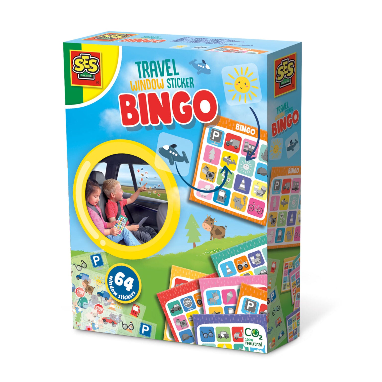 Reisspel raamsticker bingo, SES