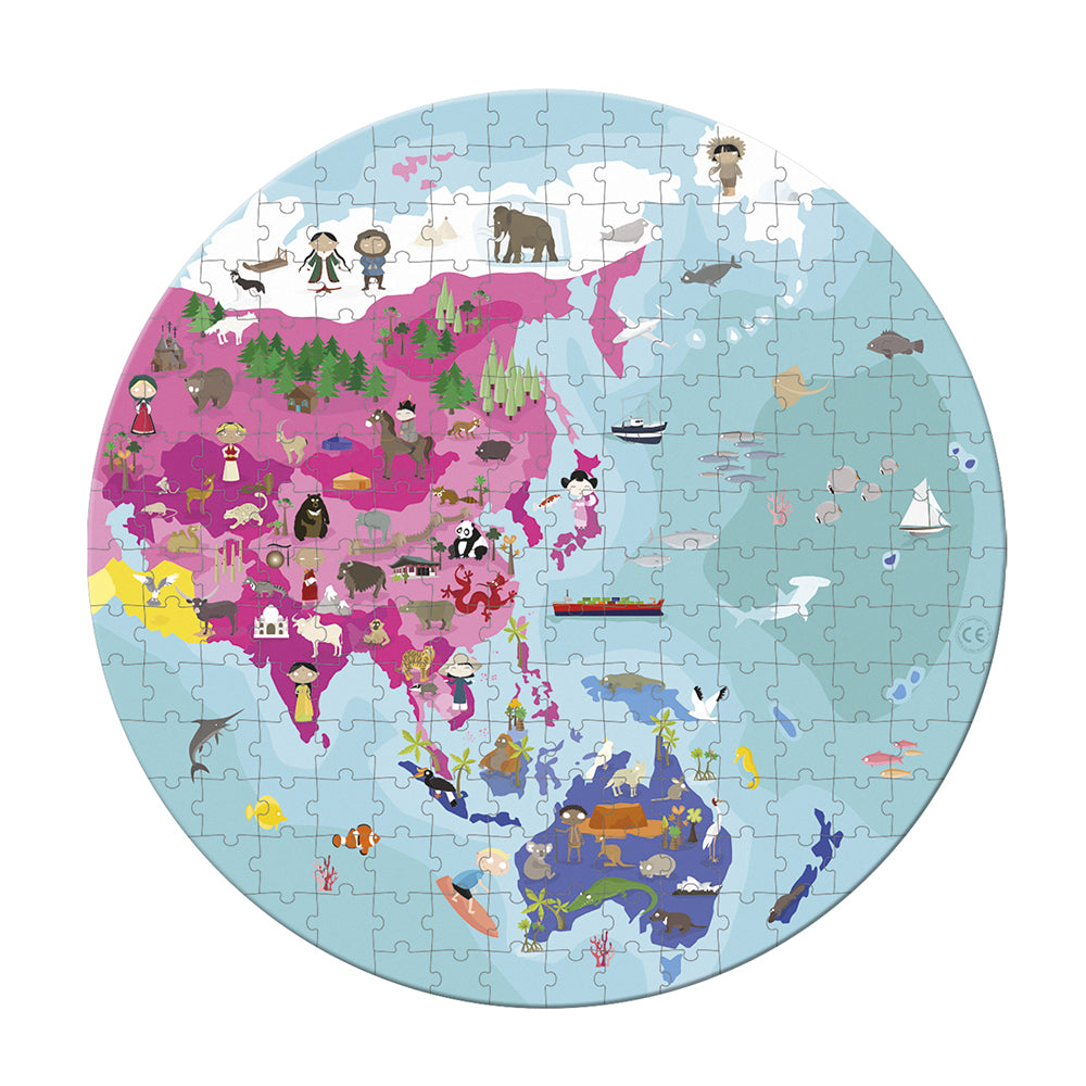 Puzzel - De Wereld Dubbelzijdig, Janod