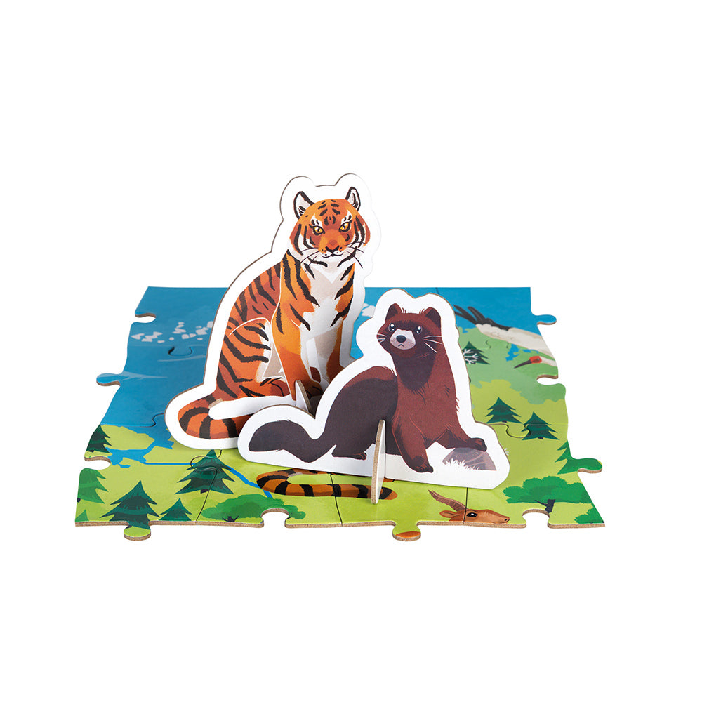 Educatieve Puzzel - Bedreigde Diersoorten, Janod