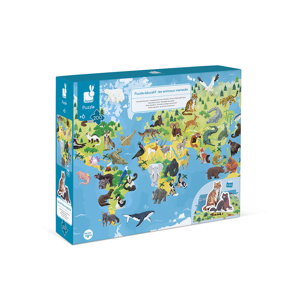 Educatieve Puzzel - Bedreigde Diersoorten, Janod