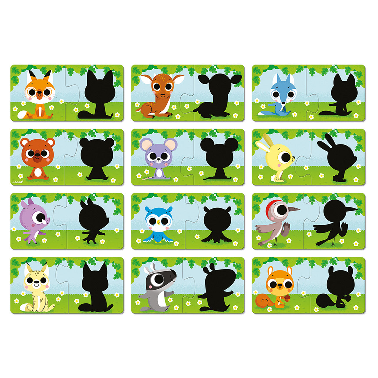 Puzzelspel - Dieren En Hun Schaduw, Janod