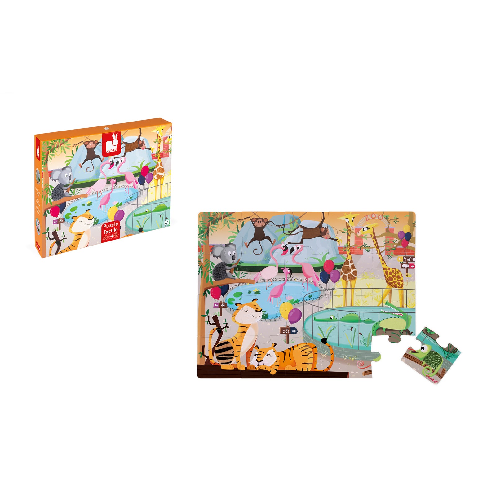 Voelpuzzel - Een Dag In De Dierentuin, Janod