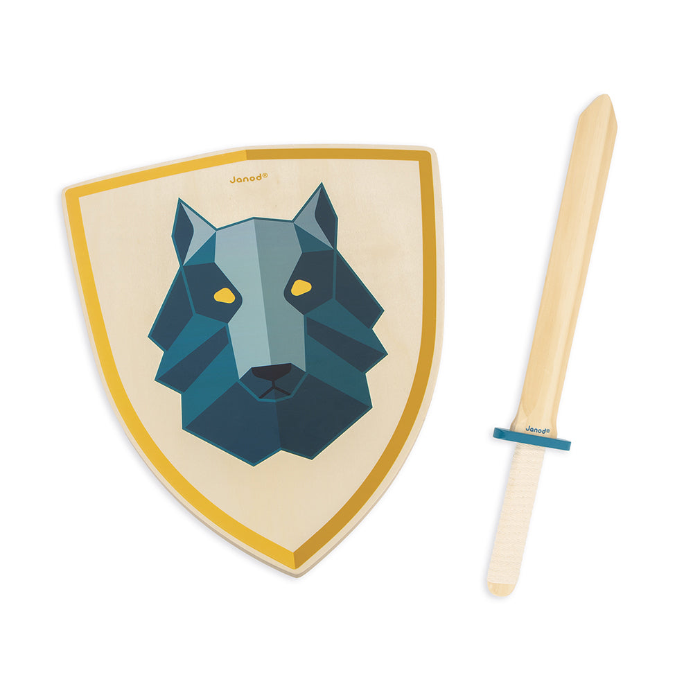 Houten Zwaard En Schild Wolf, Janod