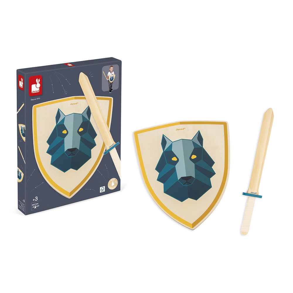 Houten Zwaard En Schild Wolf, Janod