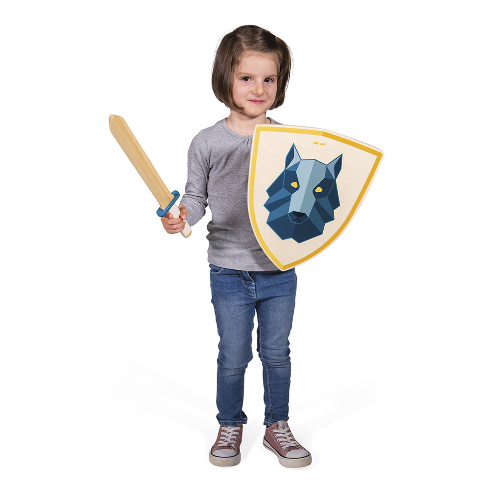 Houten Zwaard En Schild Wolf, Janod