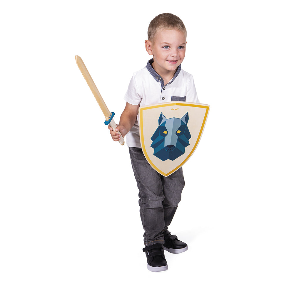 Houten Zwaard En Schild Wolf, Janod