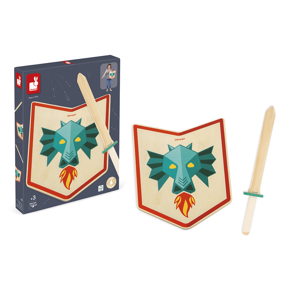 Houten Zwaard En Schild Draak, Janod