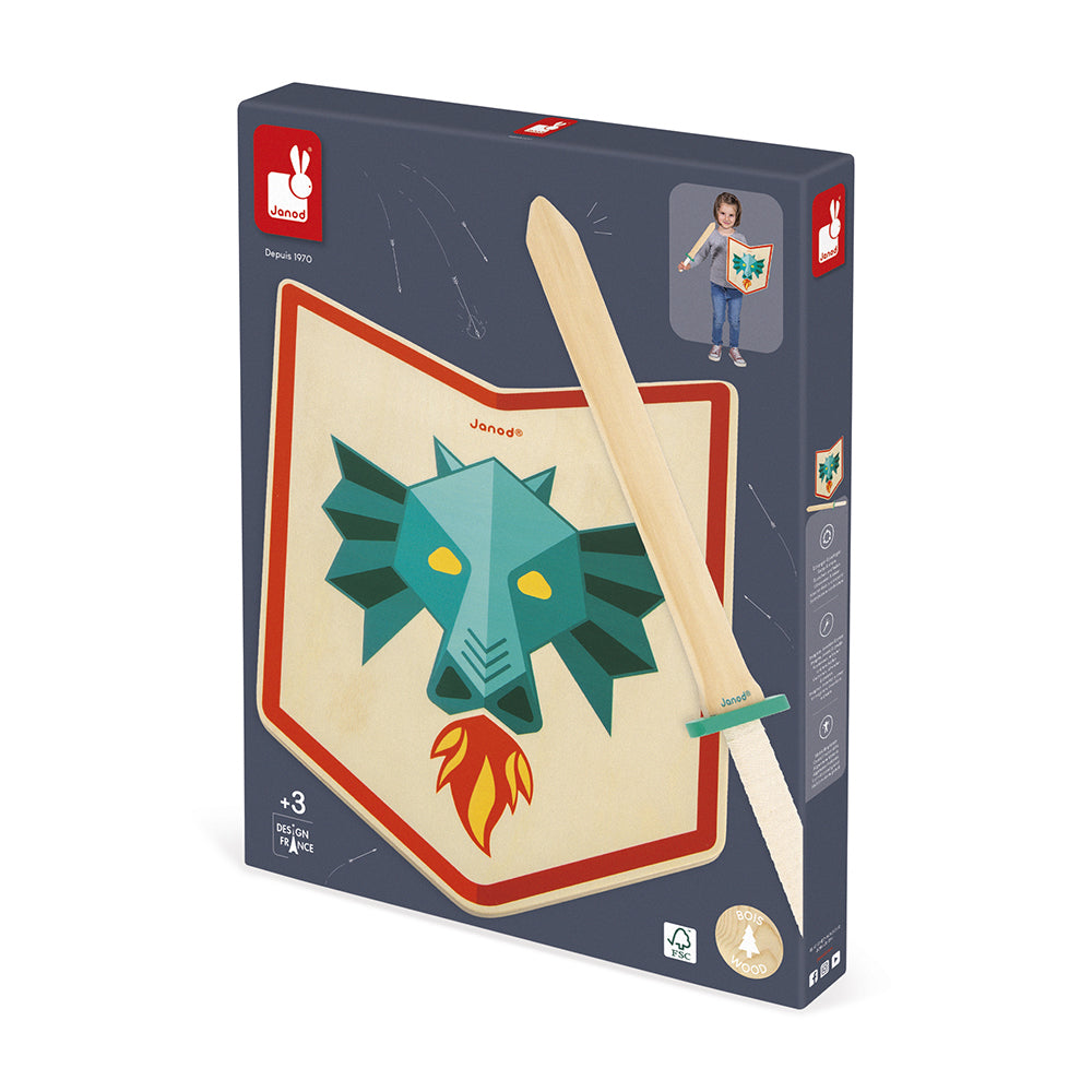 Houten Zwaard En Schild Draak, Janod