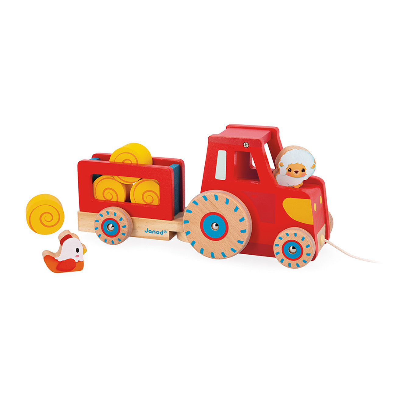 Janod Boerderij - Trekfiguur Tractor, Janod