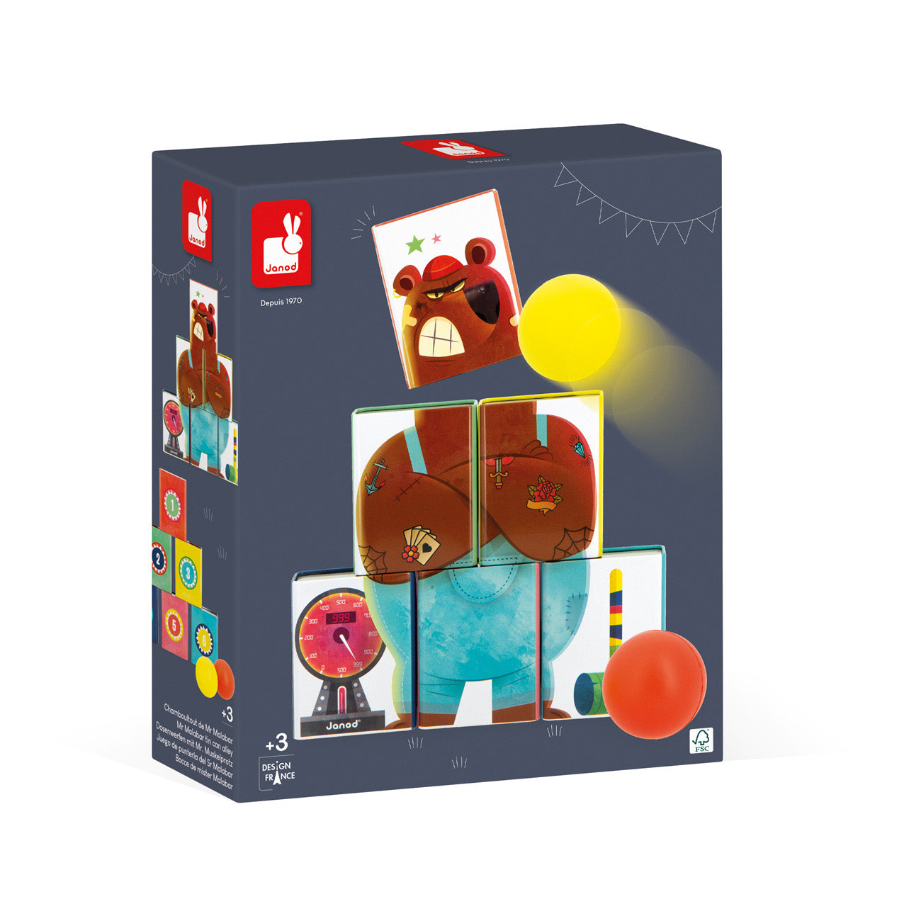 Janod Applepop - Ballengooien Met Meneer Beer, Janod