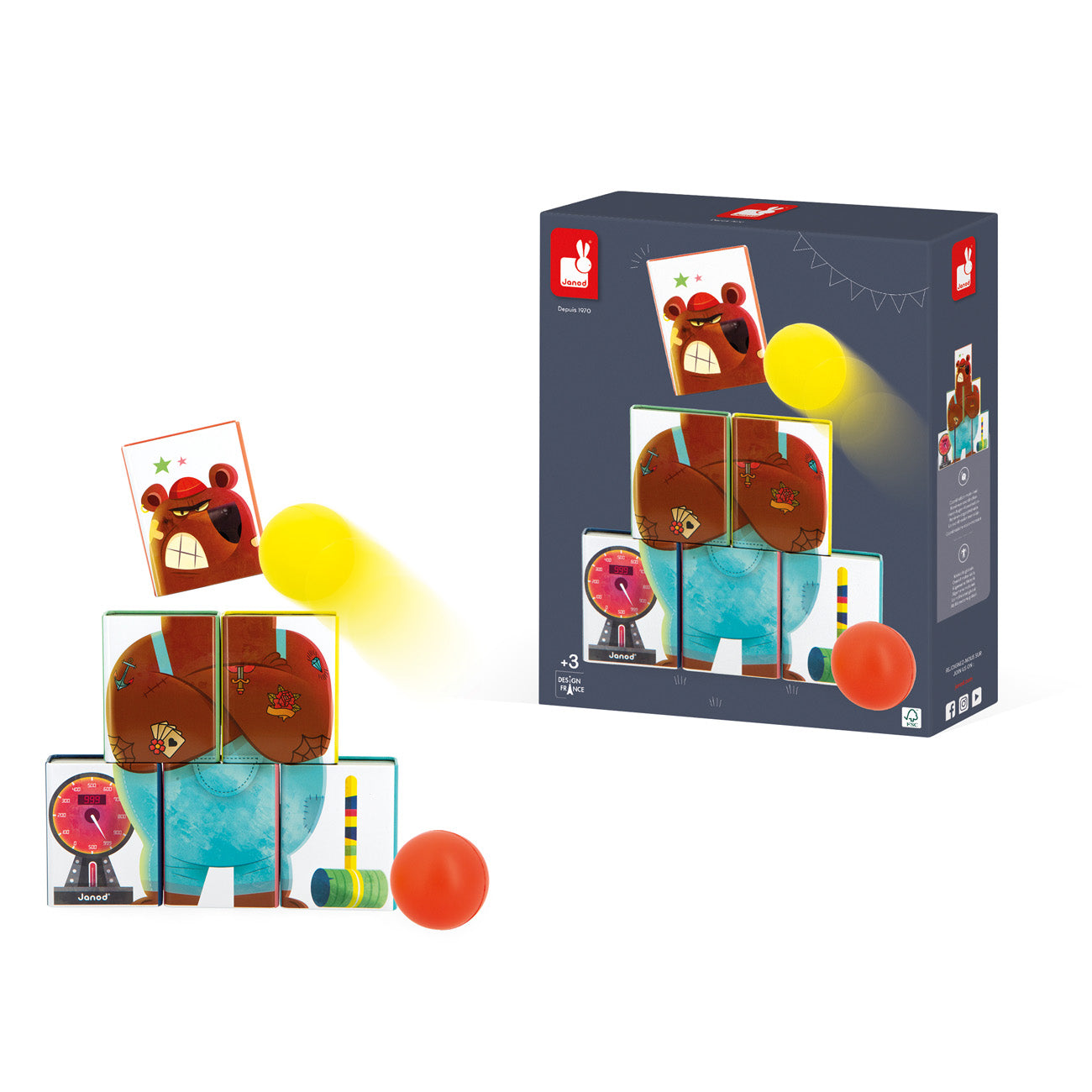 Janod Applepop - Ballengooien Met Meneer Beer, Janod