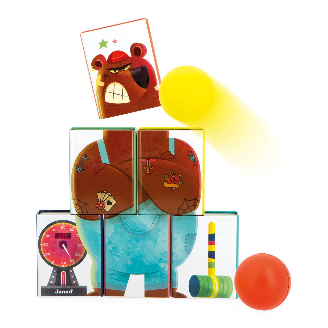 Janod Applepop - Ballengooien Met Meneer Beer, Janod