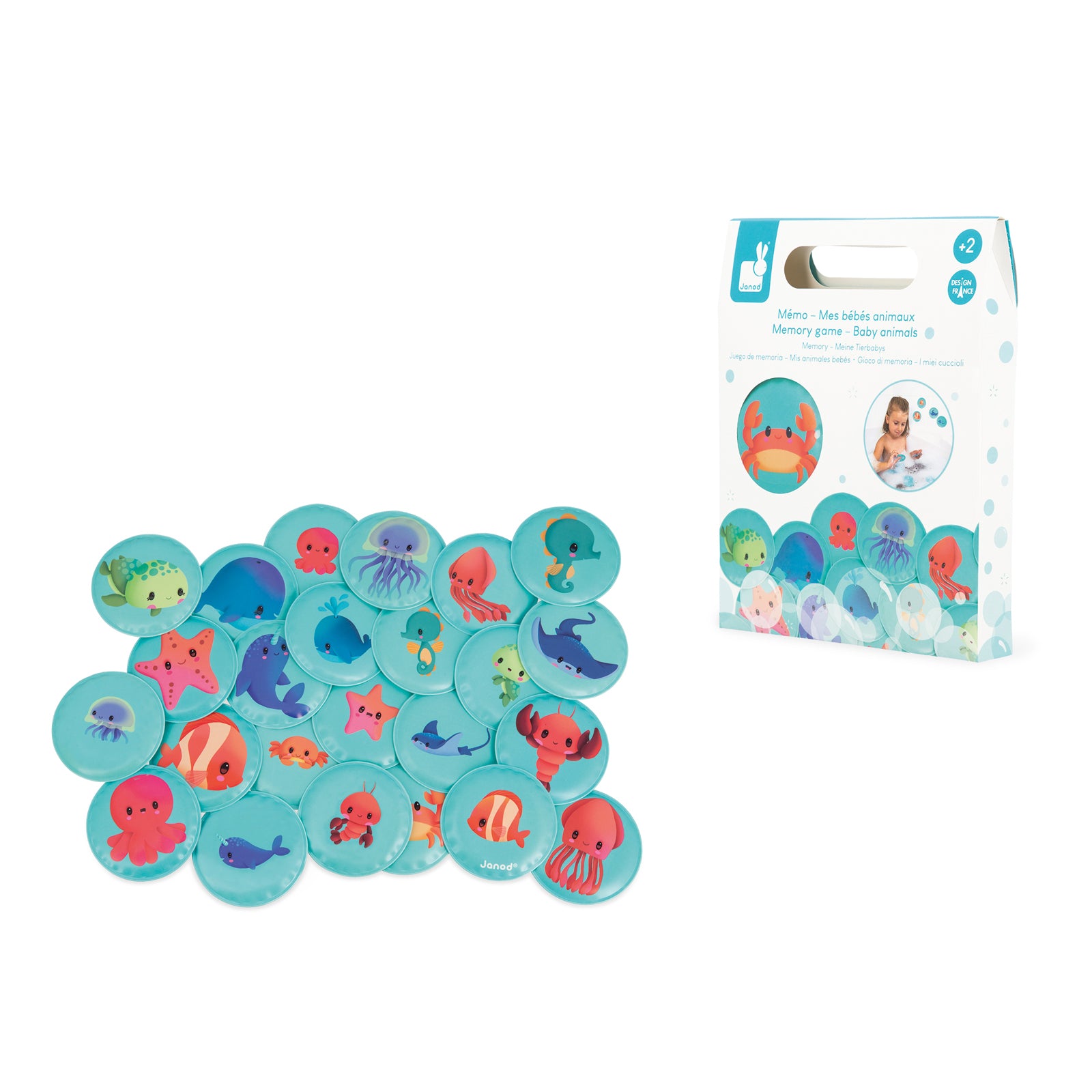 Janod Badspeelgoed - Memospel Baby Dieren, Janod
