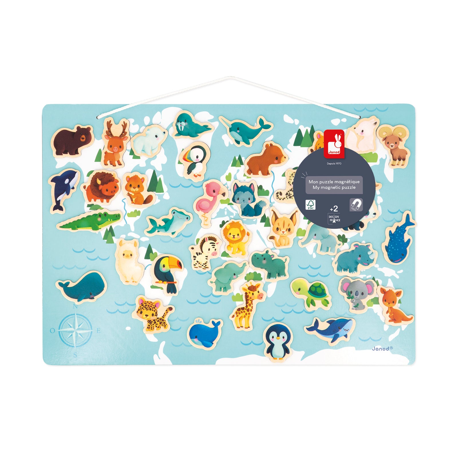 Janod Magneetbord - De Wereld Minikids, Janod