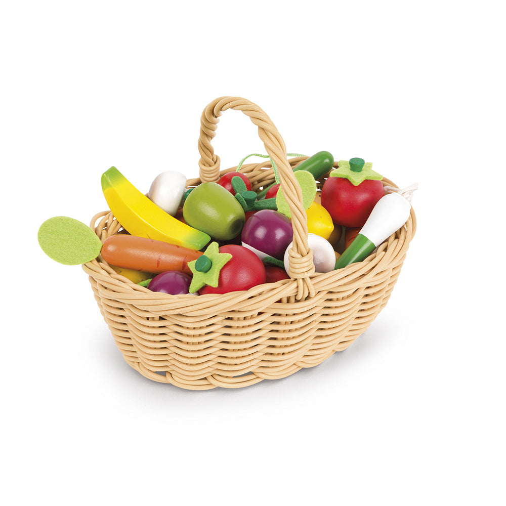 Janod In De Keuken - Mandje Groente En Fruit (24-Delig), Janod