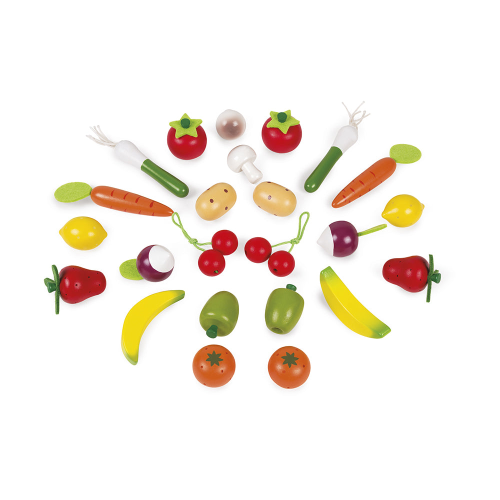 Janod In De Keuken - Mandje Groente En Fruit (24-Delig), Janod