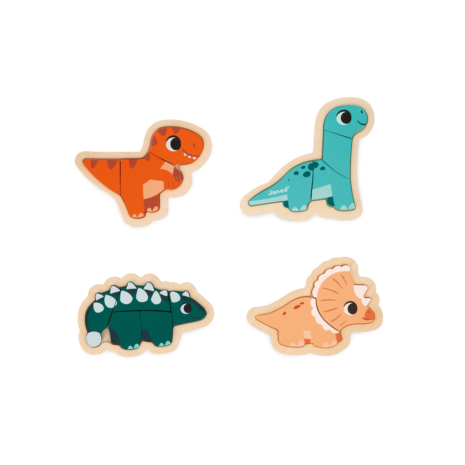 Janod Dino - Puzzelset 4 Moeilijkheden, Janod