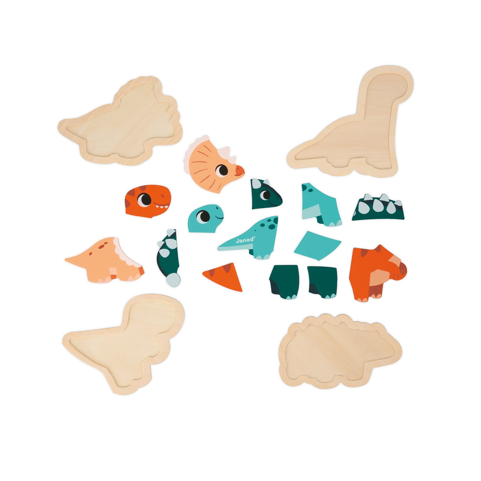 Janod Dino - Puzzelset 4 Moeilijkheden, Janod