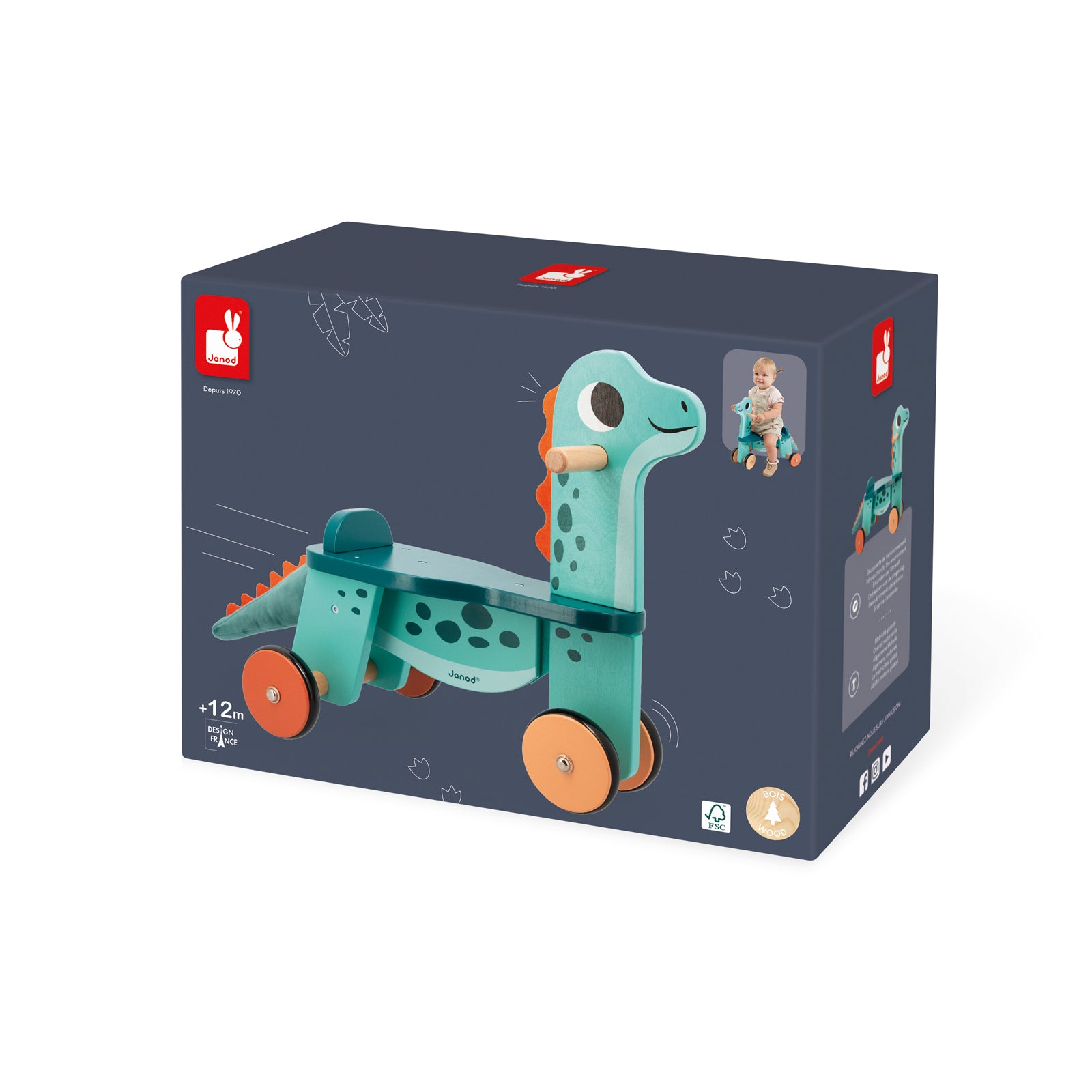 Janod Dino - Loopfiets Portosaurus, Janod