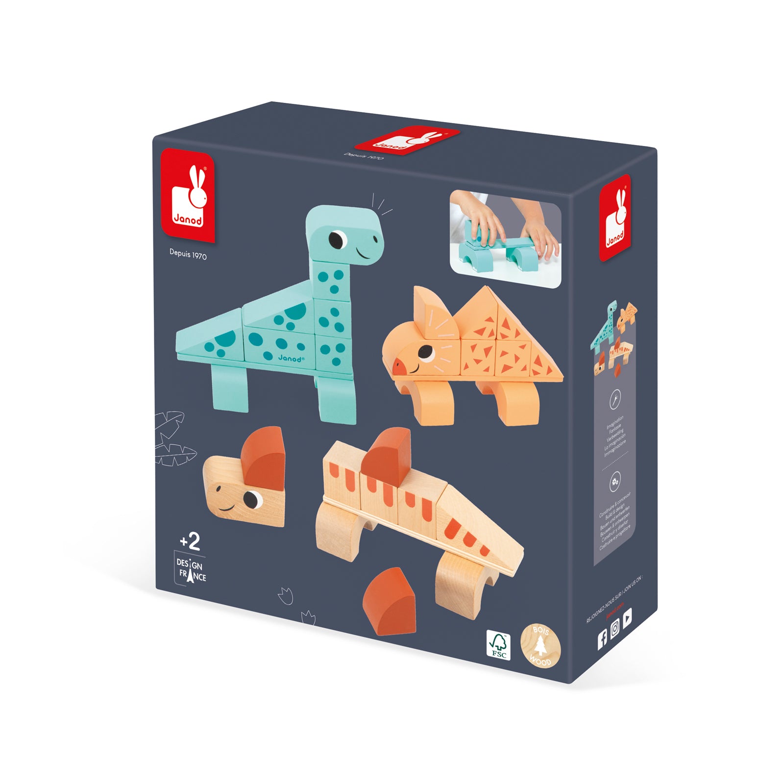 Janod Dino - Cubicosaurus Blokkenset, Janod