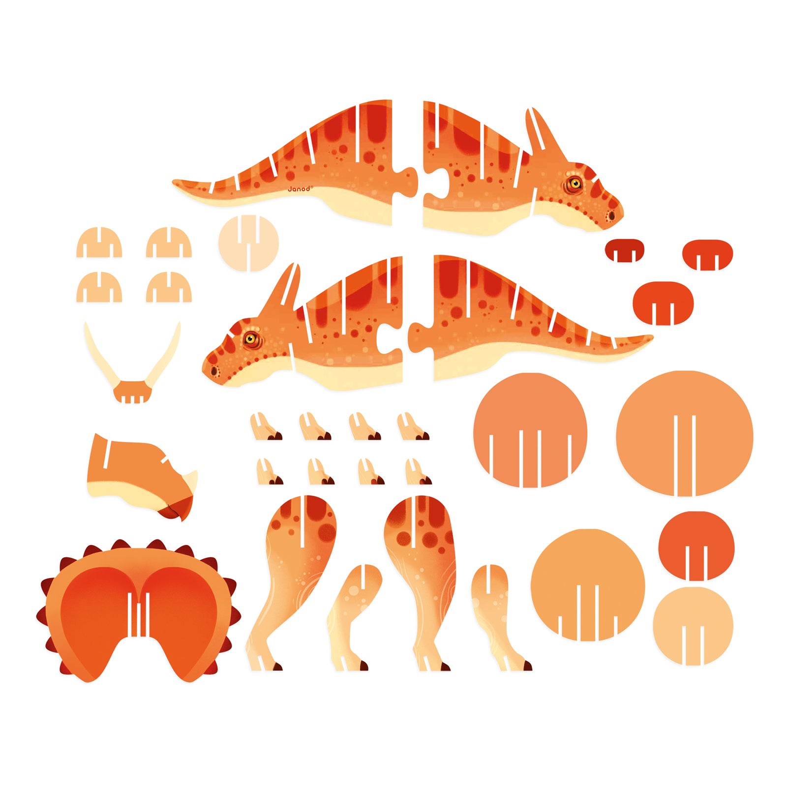 Janod Dino - 3D-Puzzel Triceratops, Janod