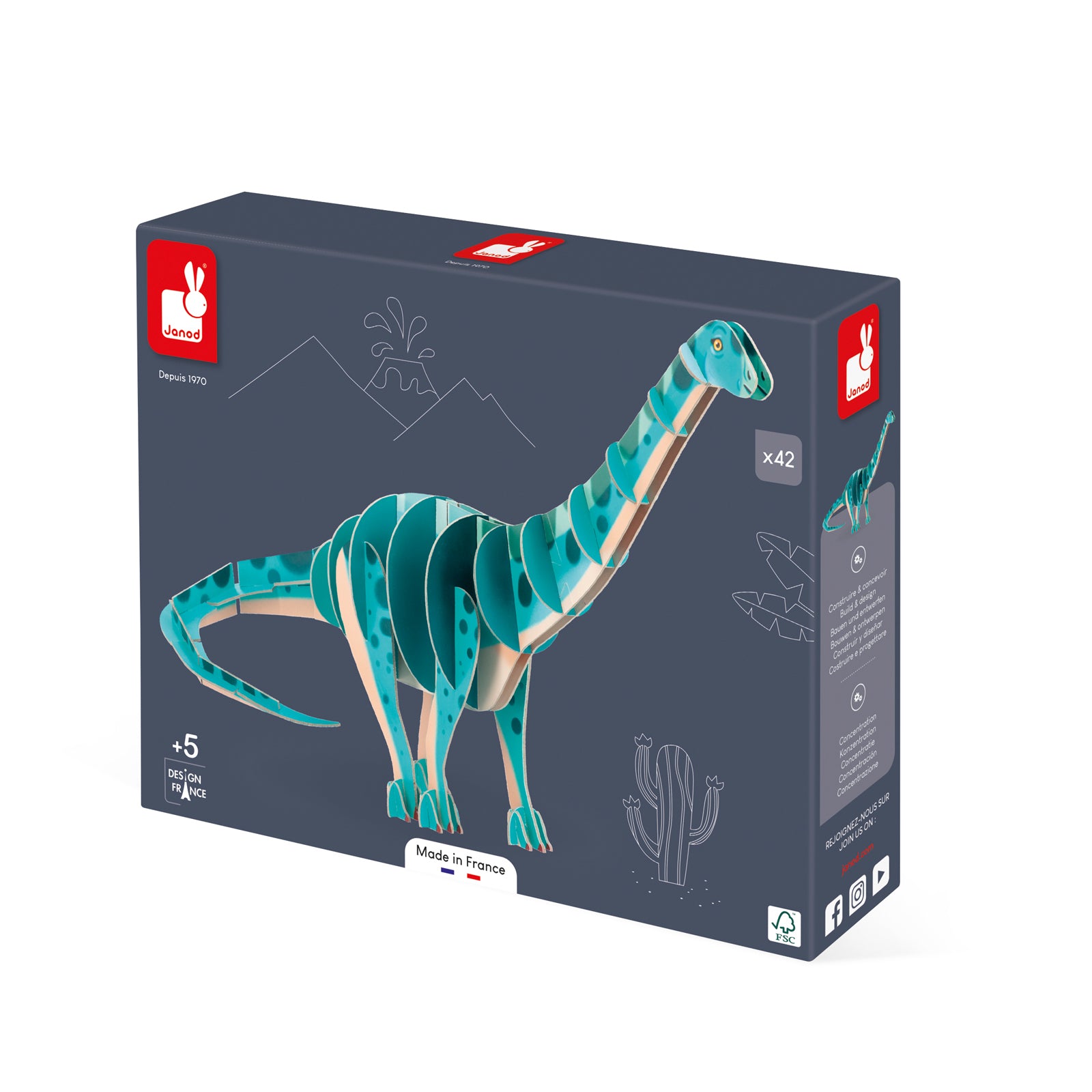 Janod Dino - 3D-Puzzel Diplodocus, Janod