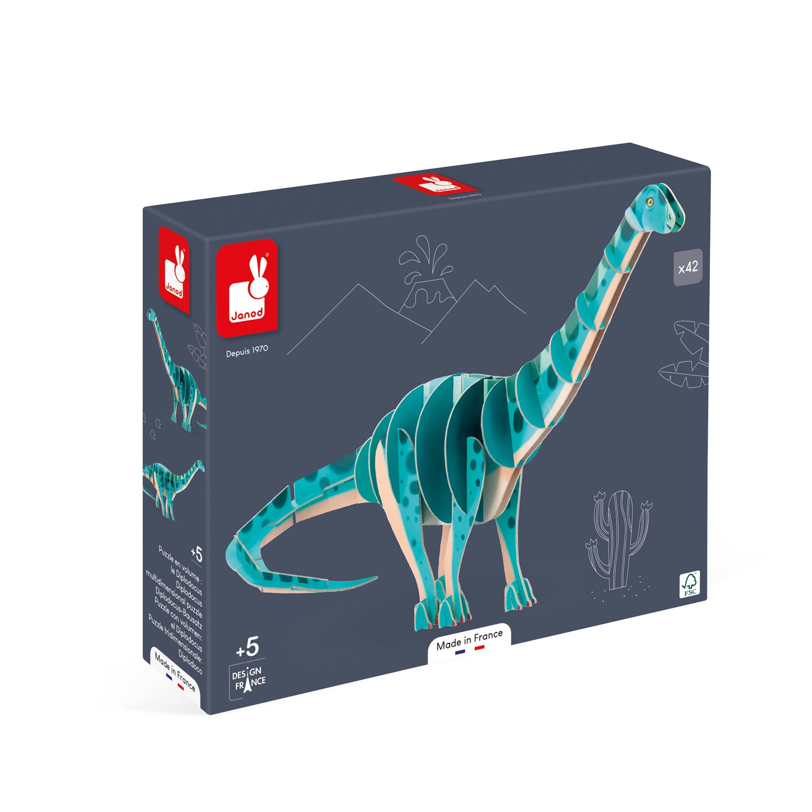 Janod Dino - 3D-Puzzel Diplodocus, Janod