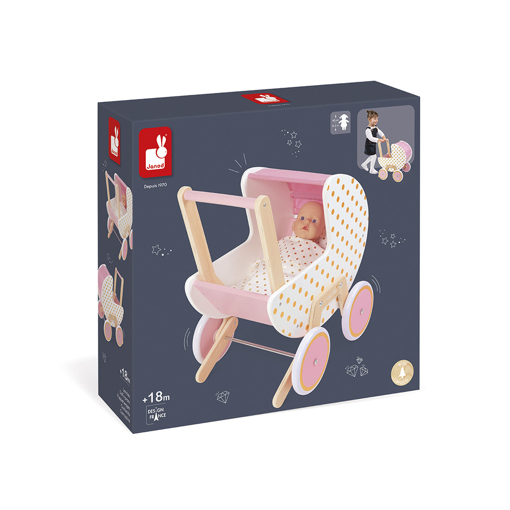 Janod Candy Chic - Poppenwagen, Janod