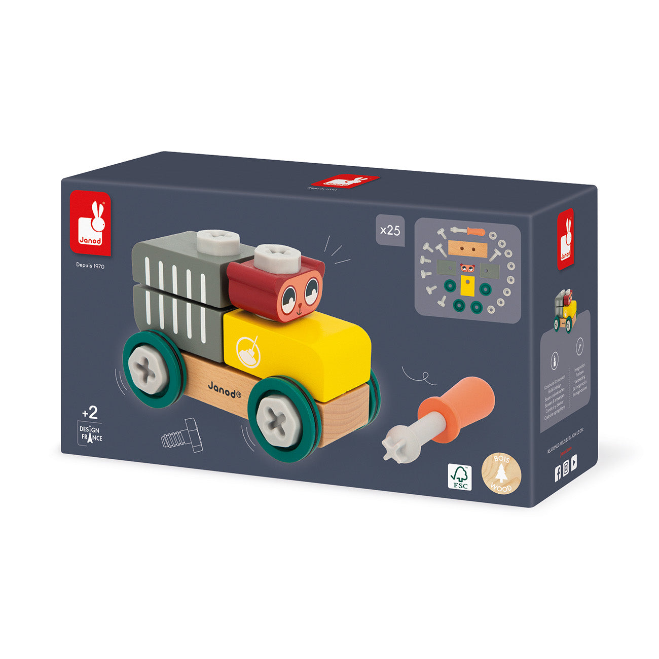 Janod Brico'Kids - Wagen Met Beer, Janod