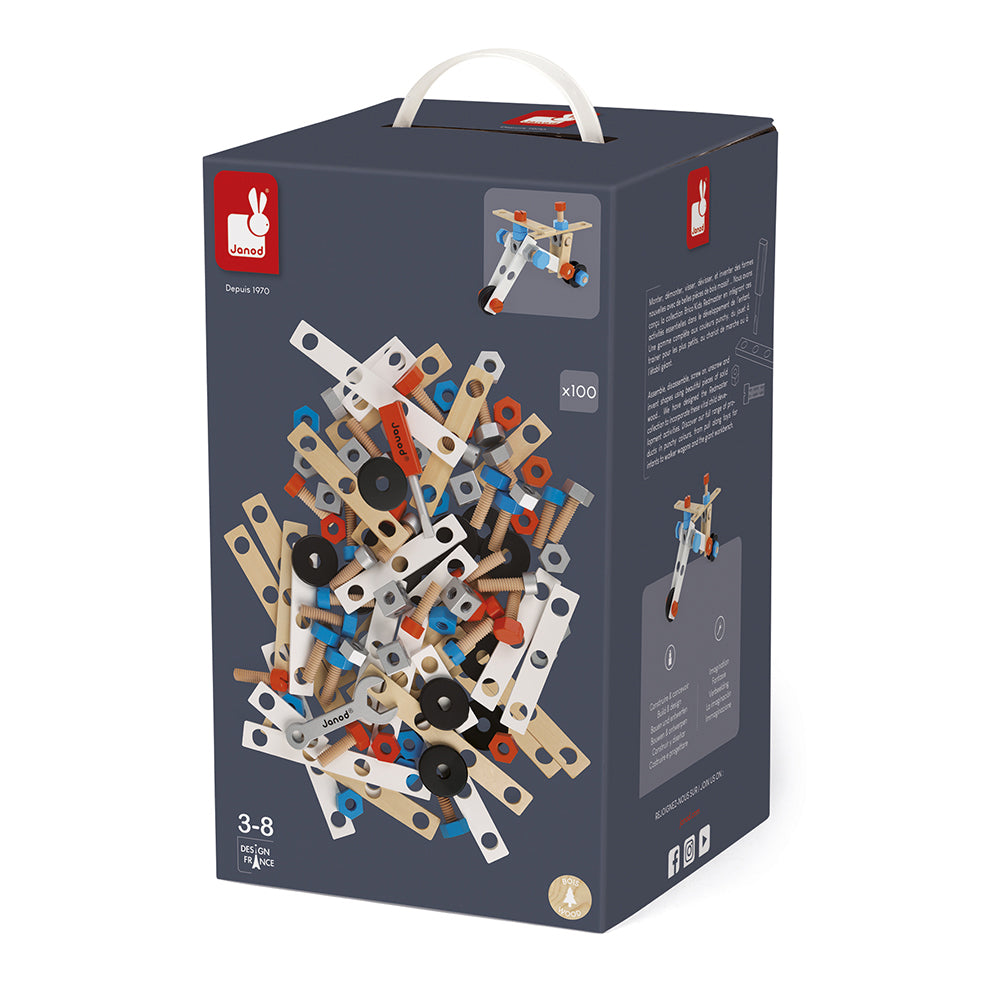 Janod Brico'Kids - Doos 100 Onderdelen, Janod