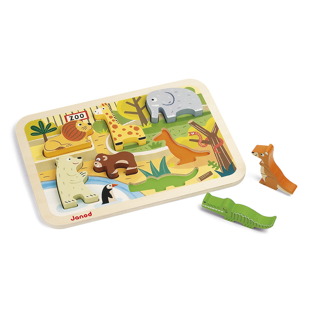 Janod Chunky Puzzel - Dierentuindieren, Janod