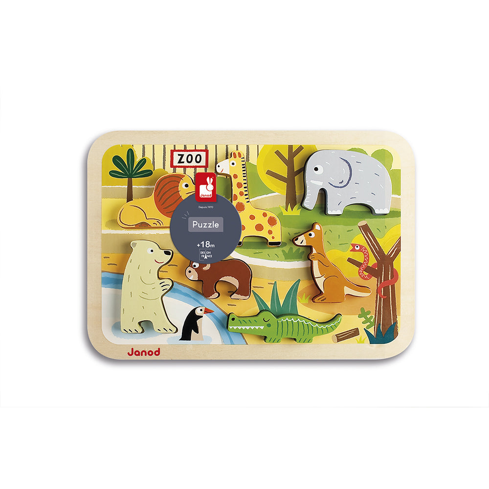 Janod Chunky Puzzel - Dierentuindieren, Janod