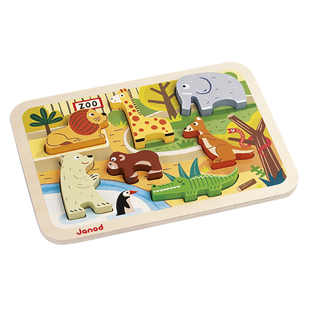 Janod Chunky Puzzel - Dierentuindieren, Janod