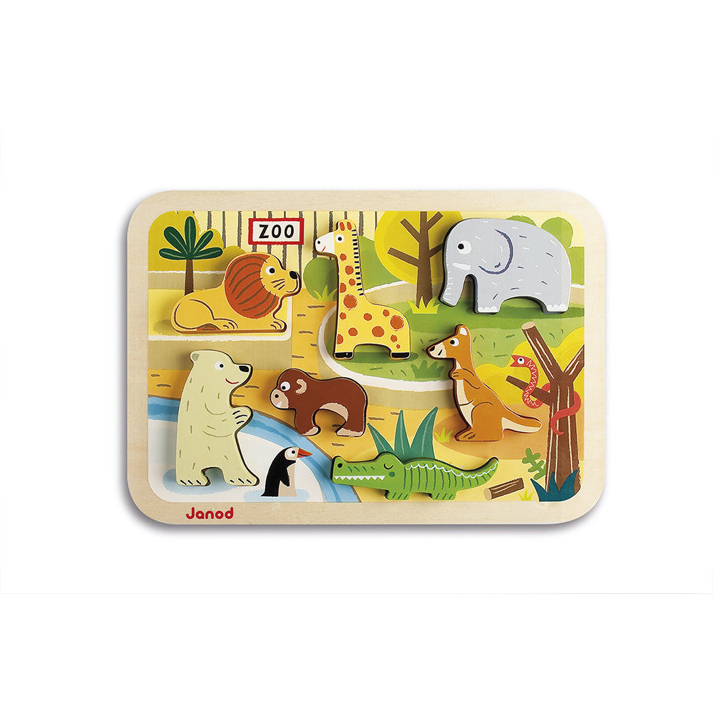 Janod Chunky Puzzel - Dierentuindieren, Janod