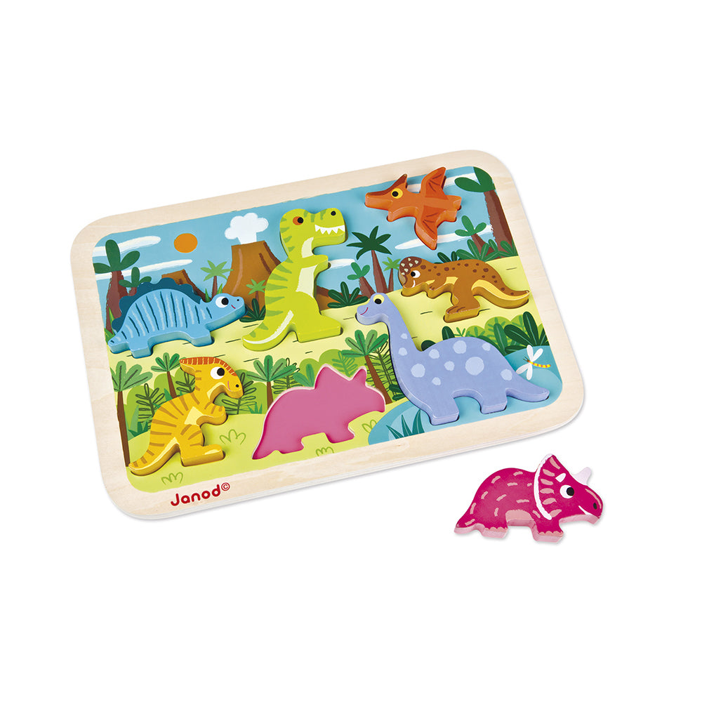 Janod Chunky Puzzel - Dinosaurus, Janod