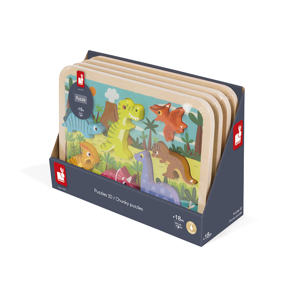 Janod Chunky Puzzel - Dinosaurus, Janod