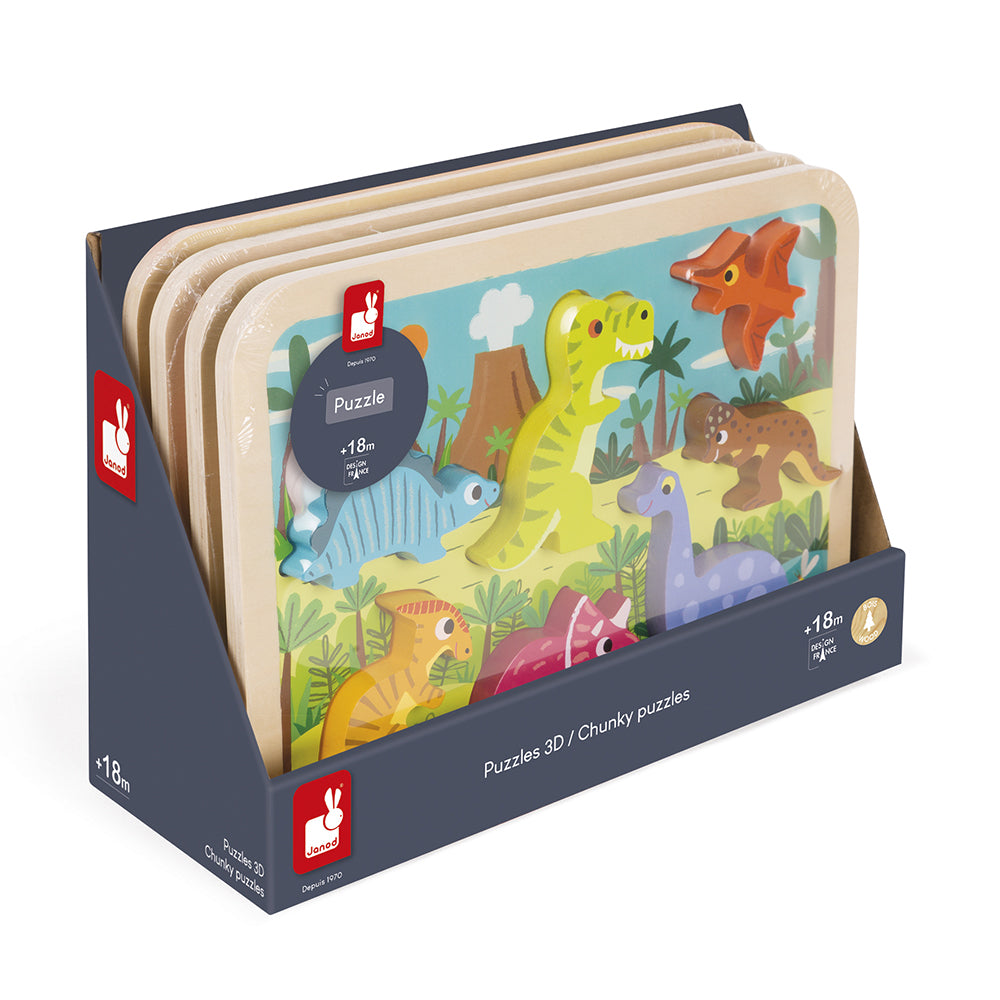 Janod Chunky Puzzel - Dinosaurus, Janod