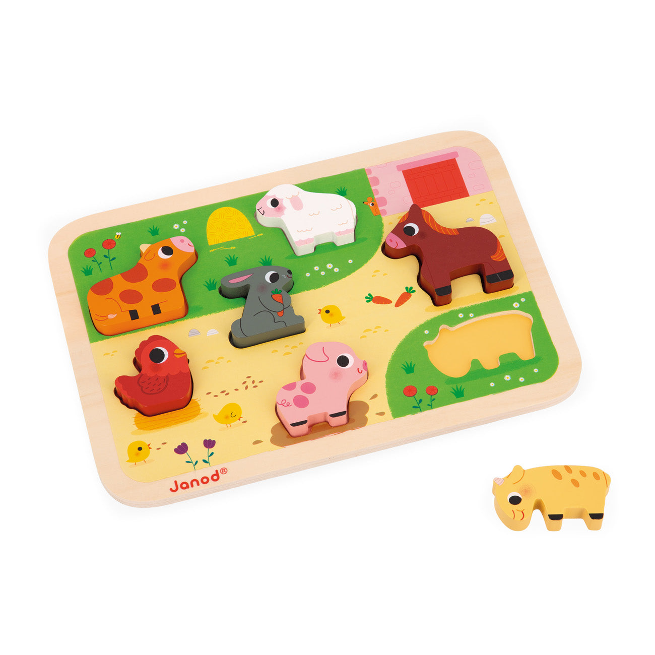 Janod Chunky Puzzel - Op De Boerderij, Janod