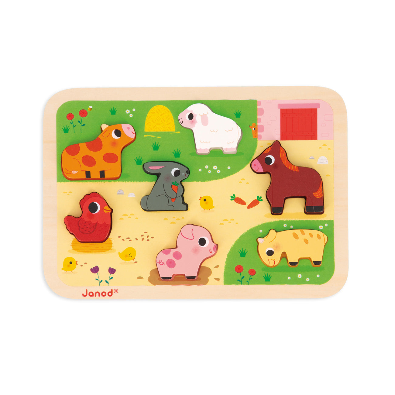 Janod Chunky Puzzel - Op De Boerderij, Janod