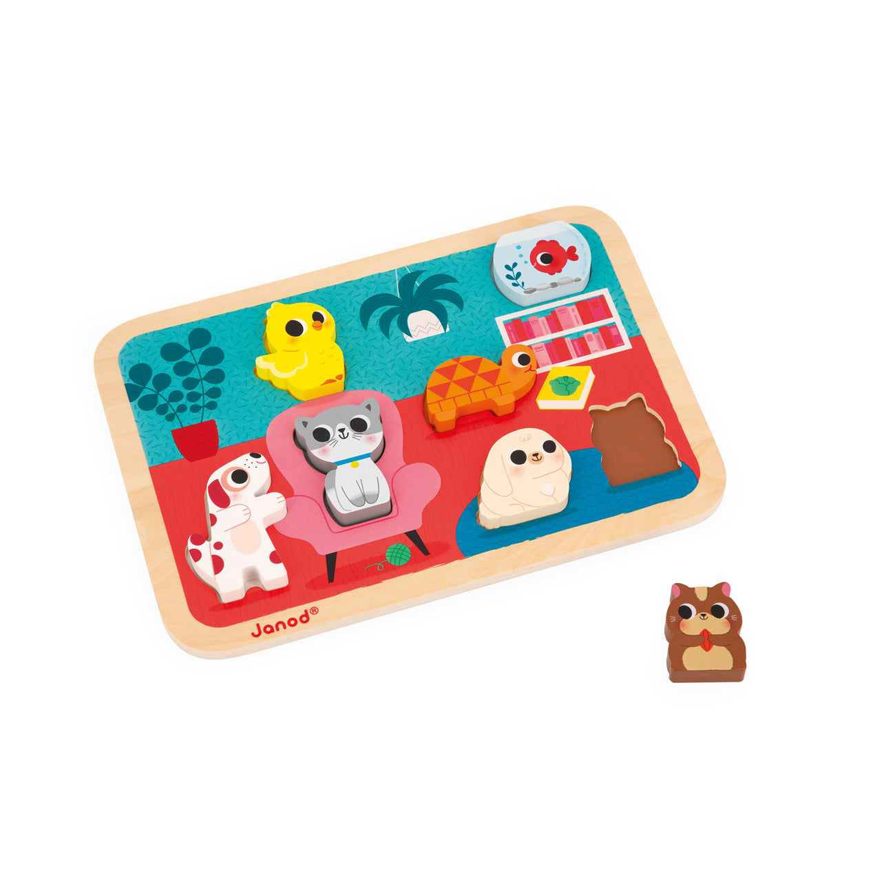 Janod Chunky Puzzel - Huisdieren, Janod