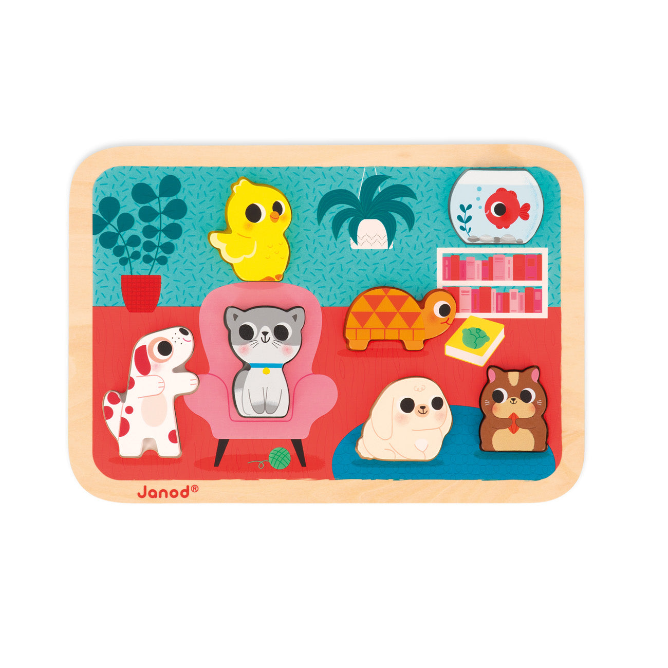 Janod Chunky Puzzel - Huisdieren, Janod