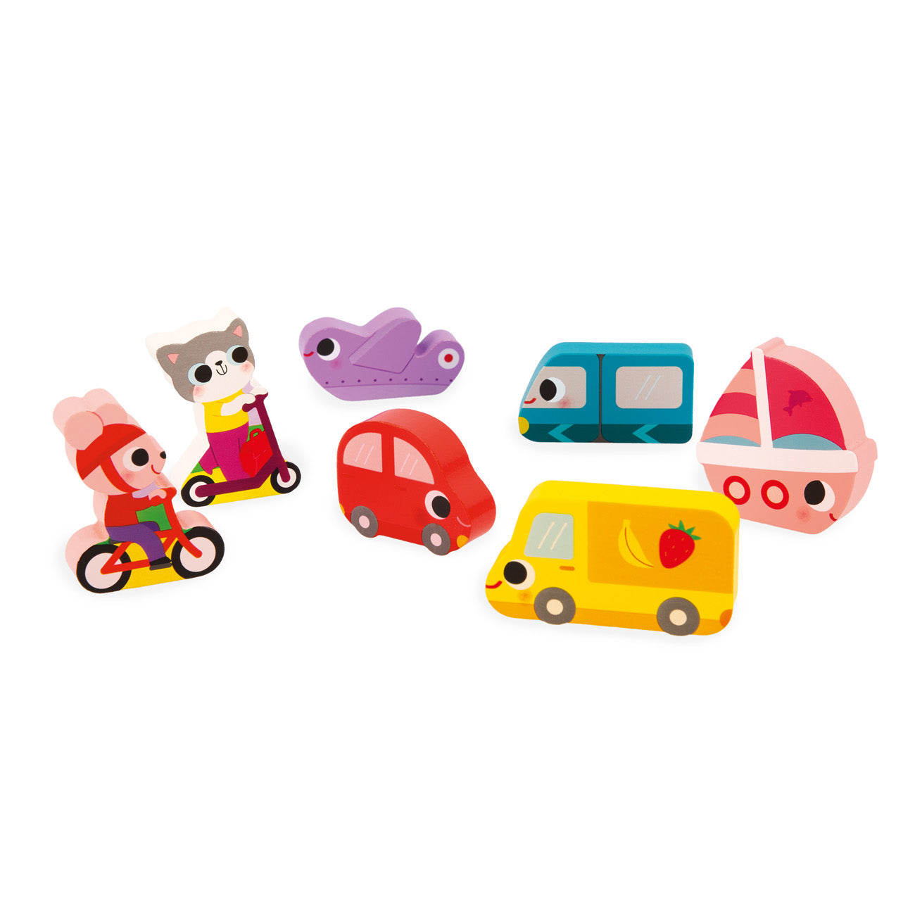 Janod Chunky Puzzel - Voertuigen, Janod