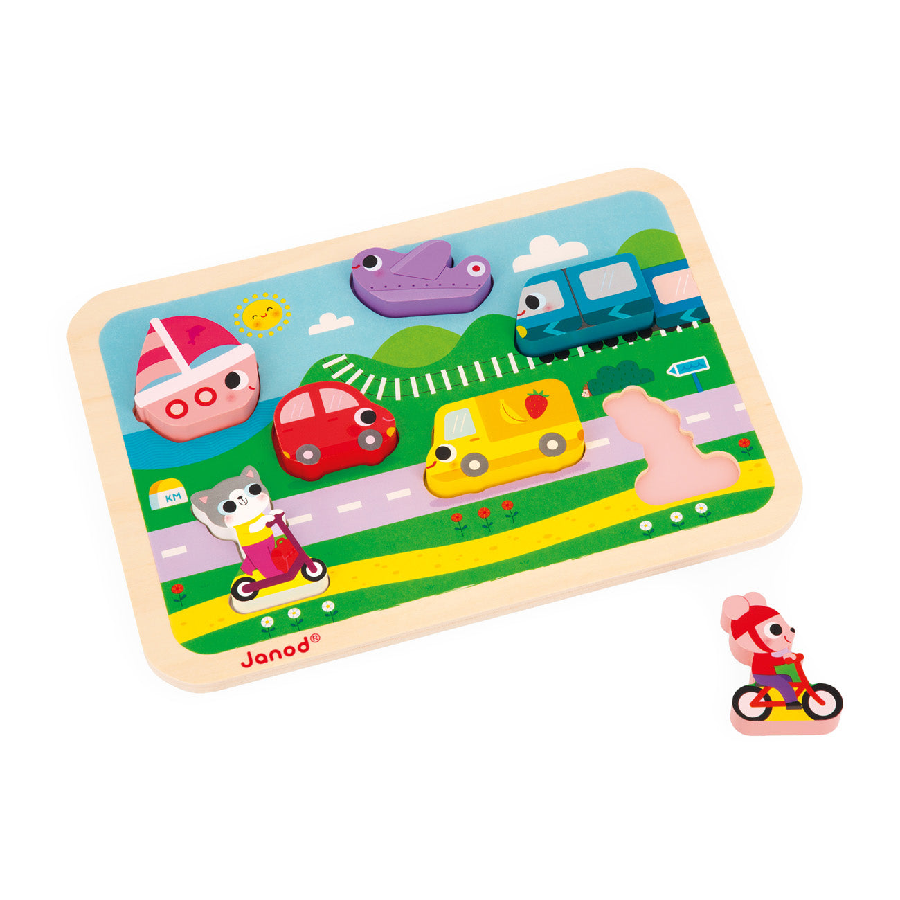 Janod Chunky Puzzel - Voertuigen, Janod