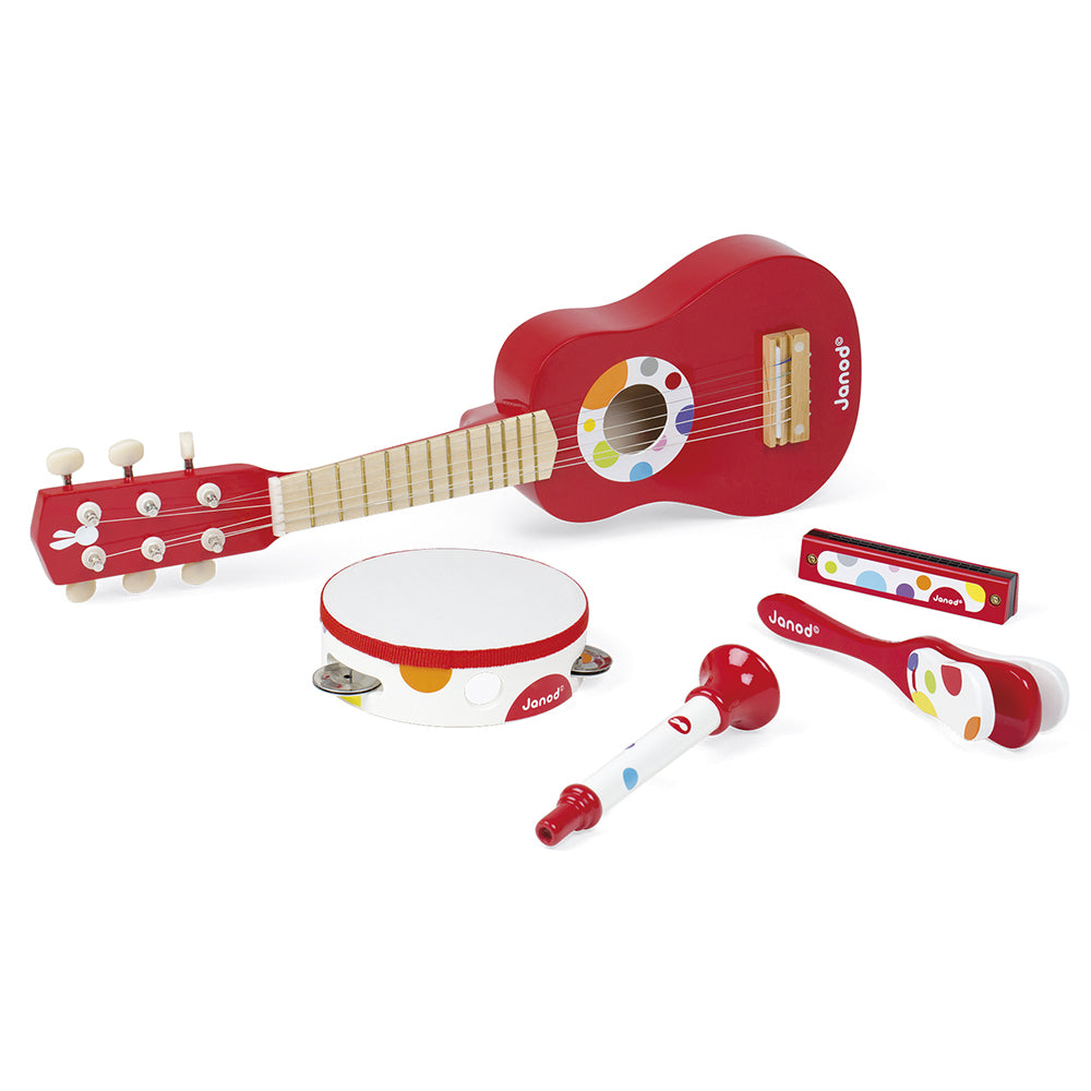 Janod Confetti - Muziekinstrumenten Set Rood, Janod