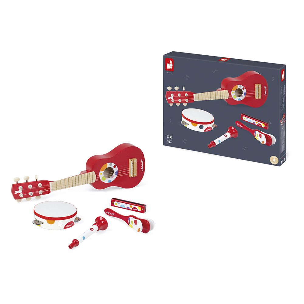 Janod Confetti - Muziekinstrumenten Set Rood, Janod