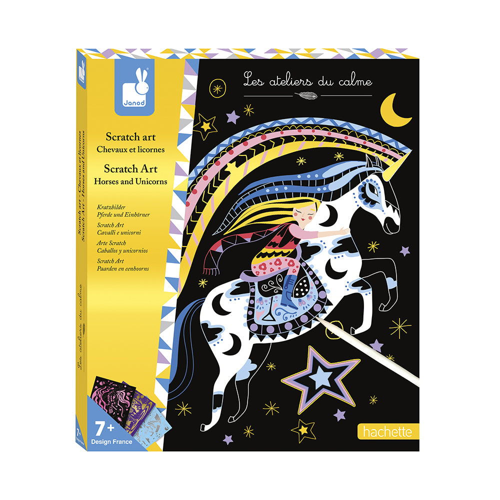 Janod Atelier - Scratch Art Paarden En Eenhoorns, Janod